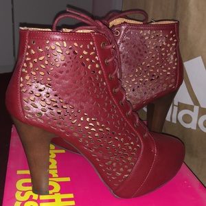 burgundy booties